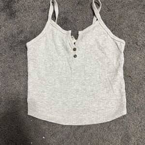 Gray Ribbed Women's Tank Top